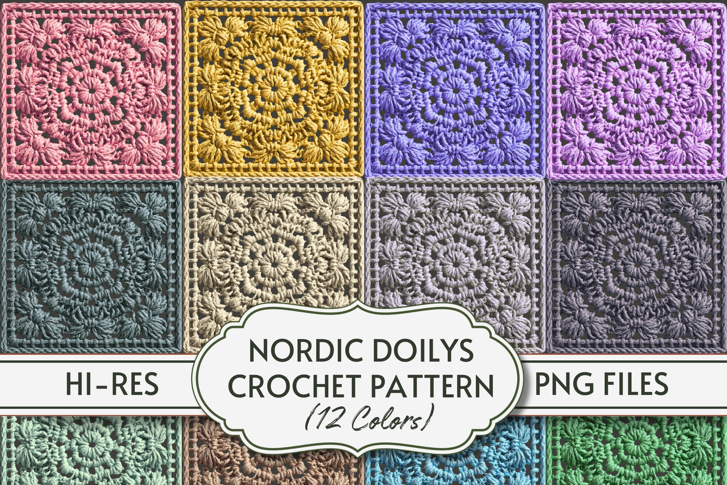 Nordic Squares Crochet Patterns PNG