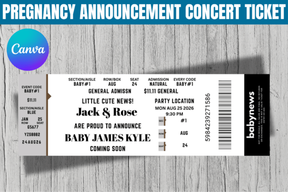Pregnancy Announcement Editable Concert