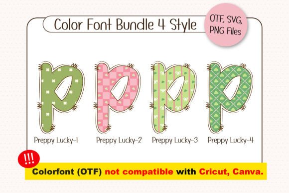 Preppy Lucky Font PNG with transparent background - Preview 1
