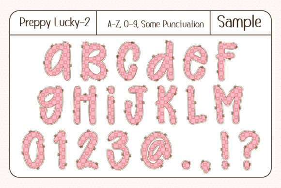 Preppy Lucky Font PNG with transparent background - Preview 3