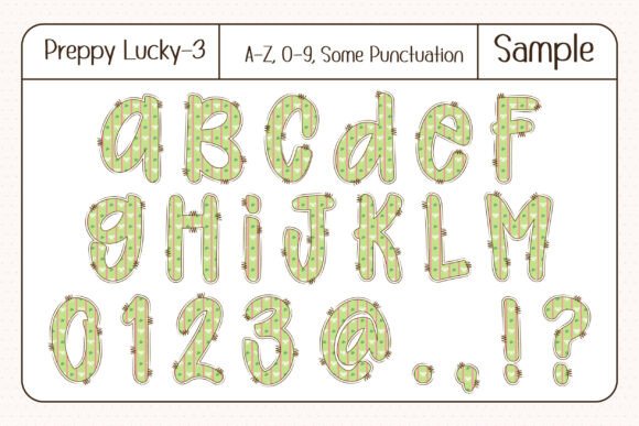 Preppy Lucky Font PNG with transparent background - Preview 4