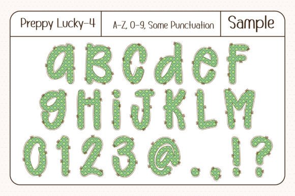 Preppy Lucky Font PNG with transparent background - Preview 5