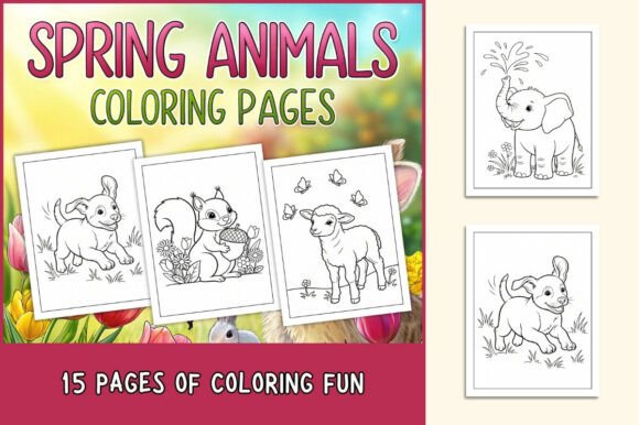 Spring Animals Coloring Pages for Kids