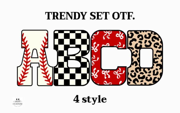 Trendy Set Color Fonts Font By Army Custom