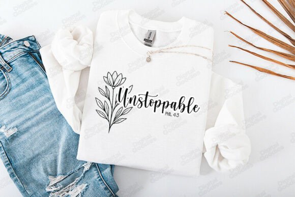 Unstoppable Christian Faith Quote Floral