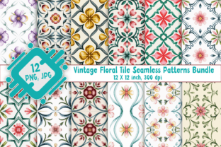 Vintage Floral Tile Seamless Patterns