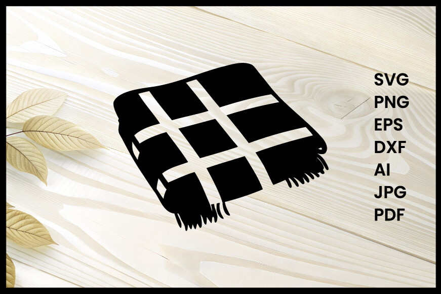 Plaid Blanket Silhouette Illustration