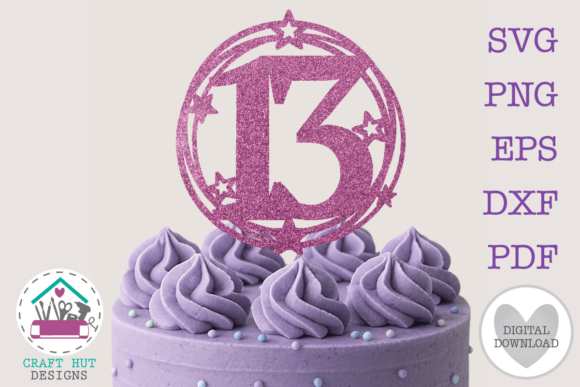 13th Birthday Cake Topper SVG Number 13