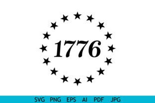 1776 Stars Circle Typography Design