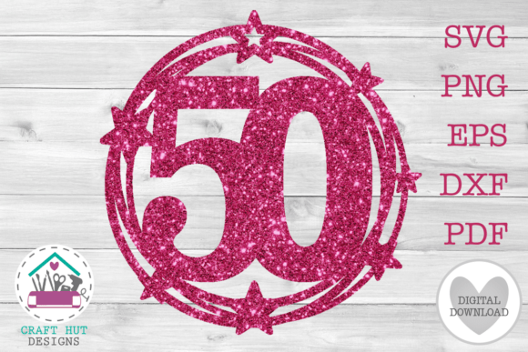 50th Birthday Cake Topper SVG Number 50