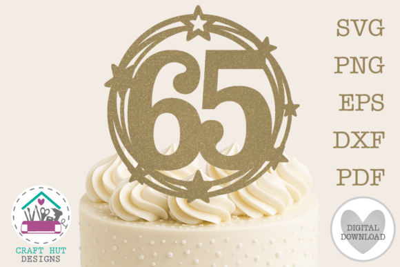 65th Birthday Cake Topper SVG Number 65