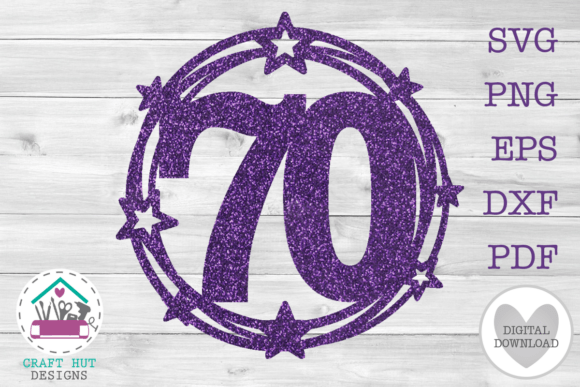 70th Birthday Cake Topper SVG Number 70