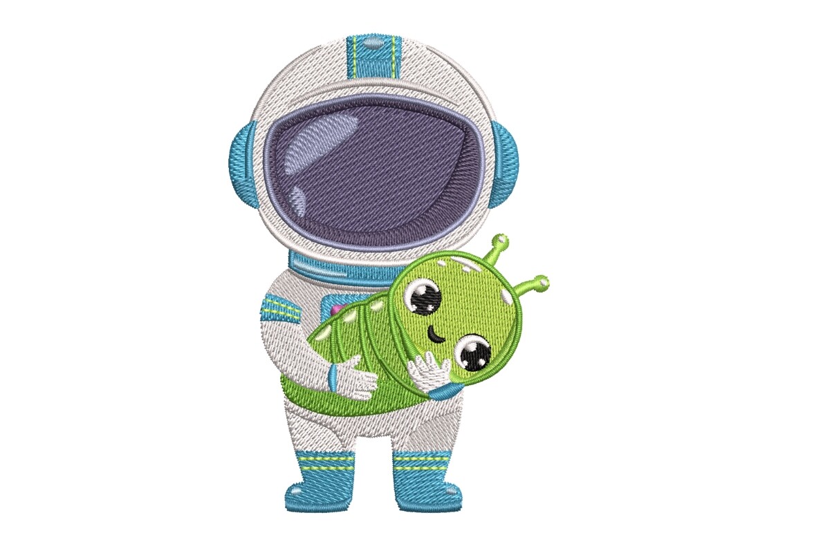 Astronaut Cradling Alien
