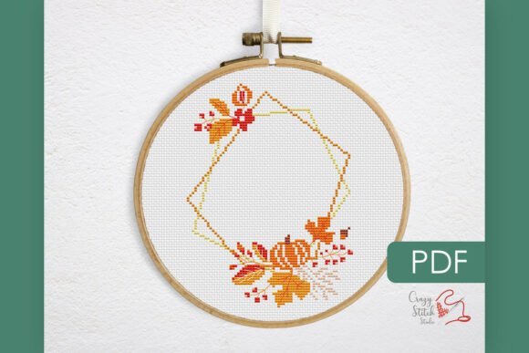 Autumn Wreath Cross Stitch Pattern