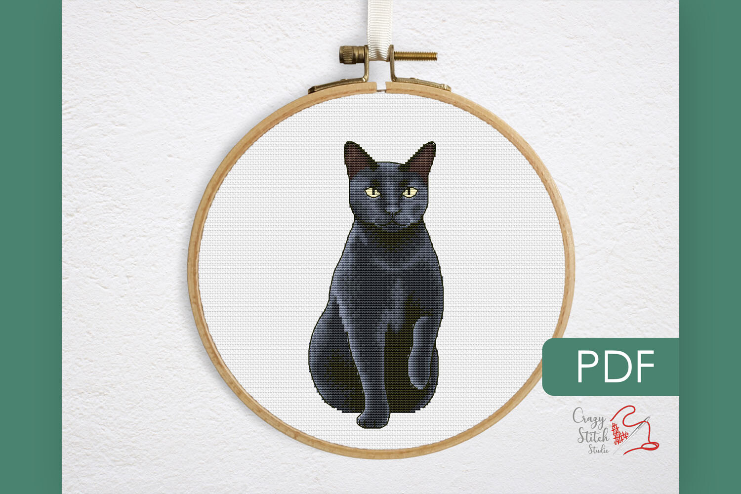 Black Cat Cross Stitch Pattern