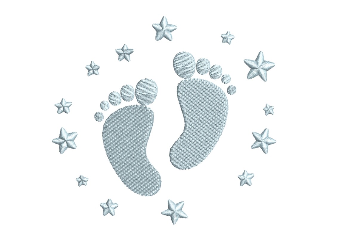 Celestial Baby Footprints & Stars