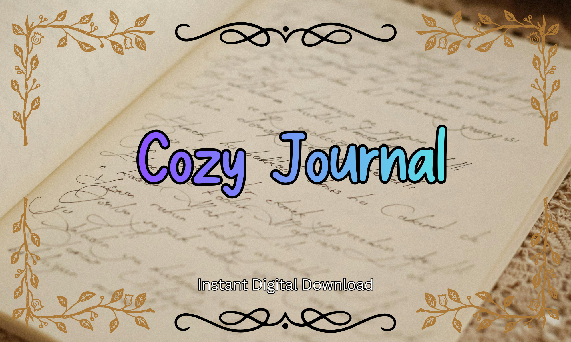 Cozy Journal preview, warm handwriting font for holiday card labels