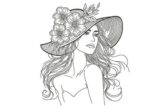 Elegant Woman with Floral Hat