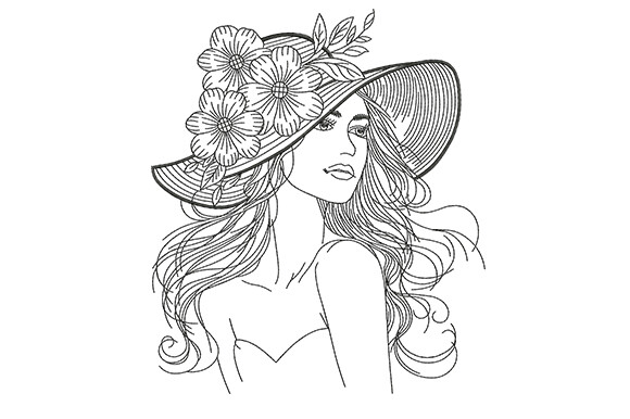 Elegant Woman with Floral Hat