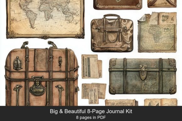 Explorer Ephemera Junk Journal Pages