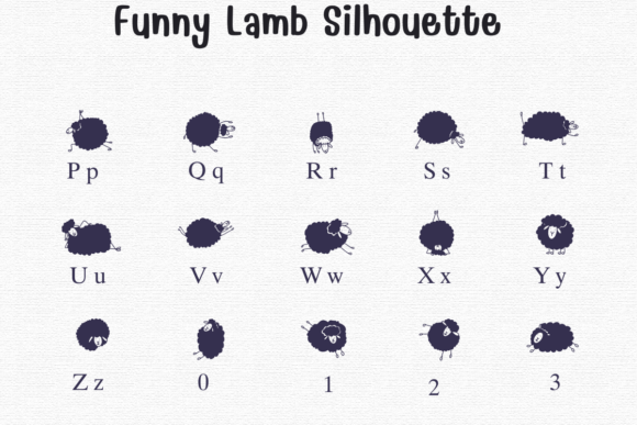 Funny Lamb Silhouette Font PNG with transparent background - Preview 2