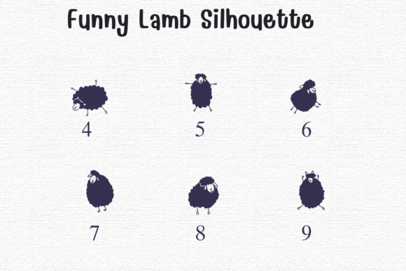 Funny Lamb Silhouette Font PNG with transparent background - Preview 3