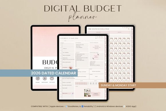 Minimal Budget Planner, Digital Planner Afbeelding Afbeeldingen Sjablonen Door TrendyCreative