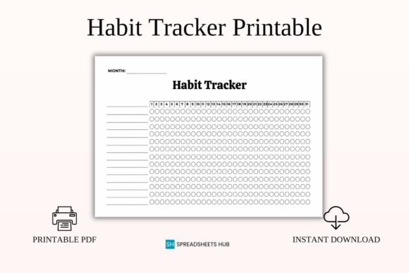 Monthly Habit Tracker Printable Bundle