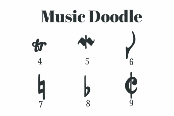 Music Doodle Font PNG with transparent background - Preview 3