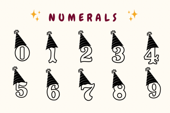 Party Hat Font PNG with transparent background - Preview 3