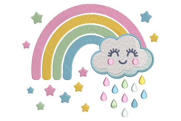 Rainbow with Smiling Cloud