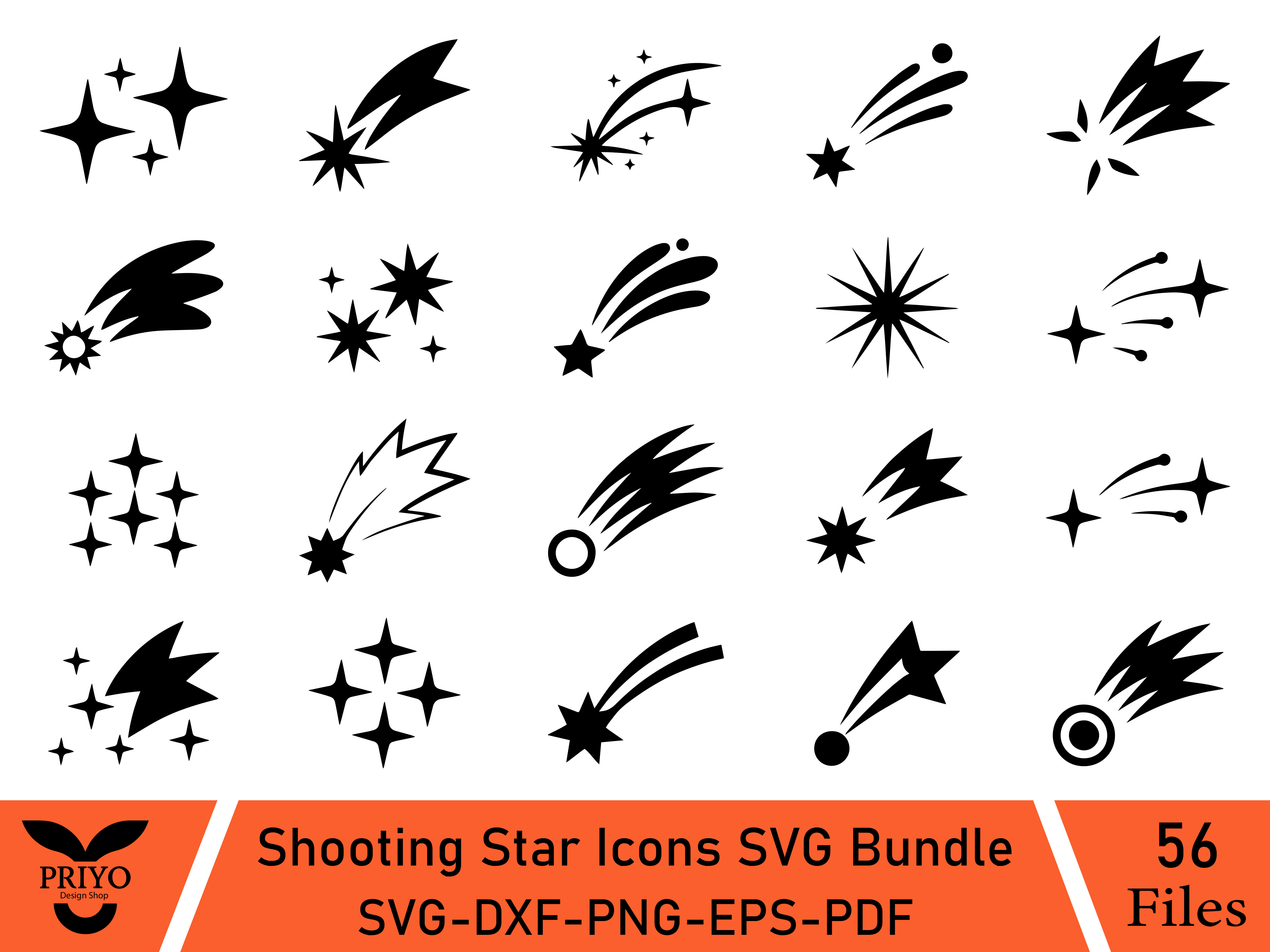 Shooting Star Icons SVG Bundle