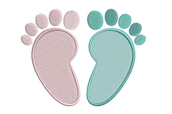 Soft Blue & Pink Baby Footprints