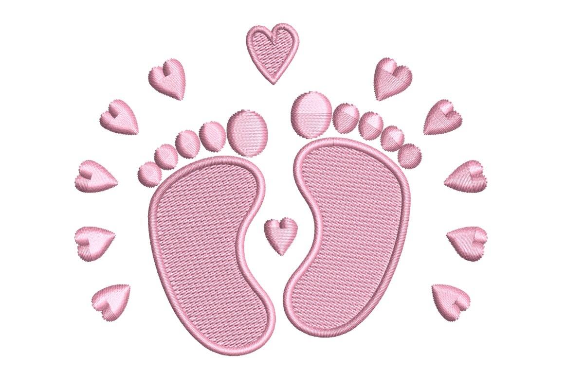 Sweet Baby Footprints & Hearts
