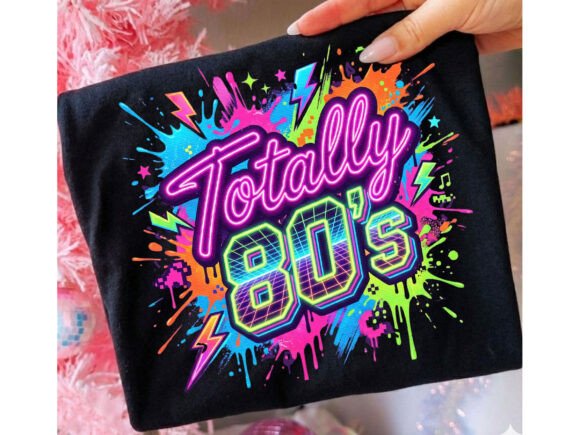 Totally 80s Retro Neon Tshirt Design