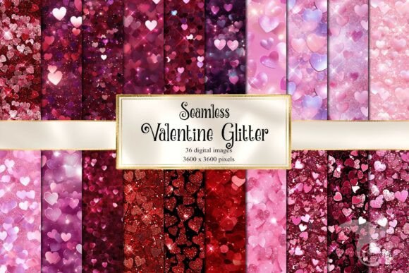 Valentine Glitter Digital Paper