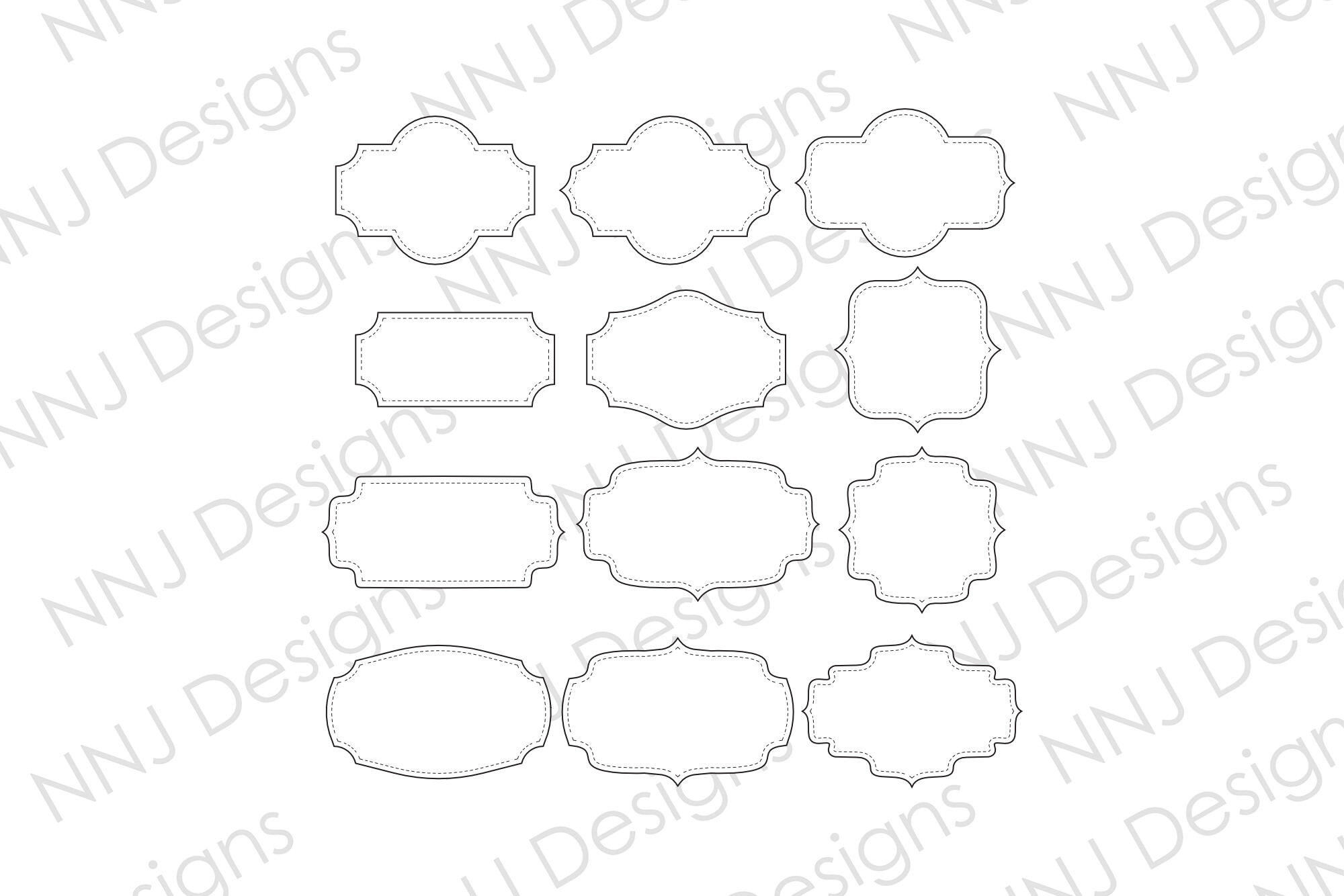 12 Vintage Decorative Frames SVG