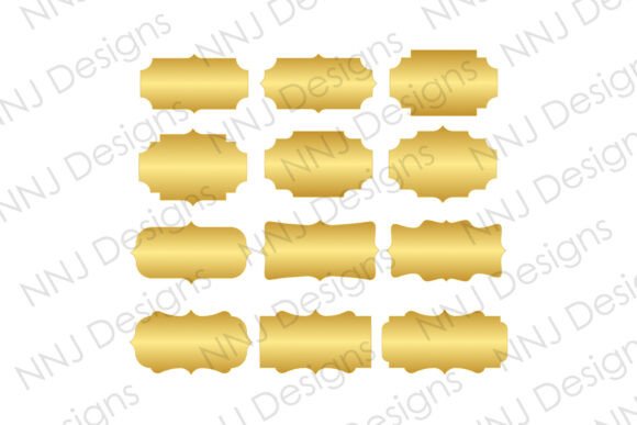 12 Vintage Gold Banner PNG Clipart