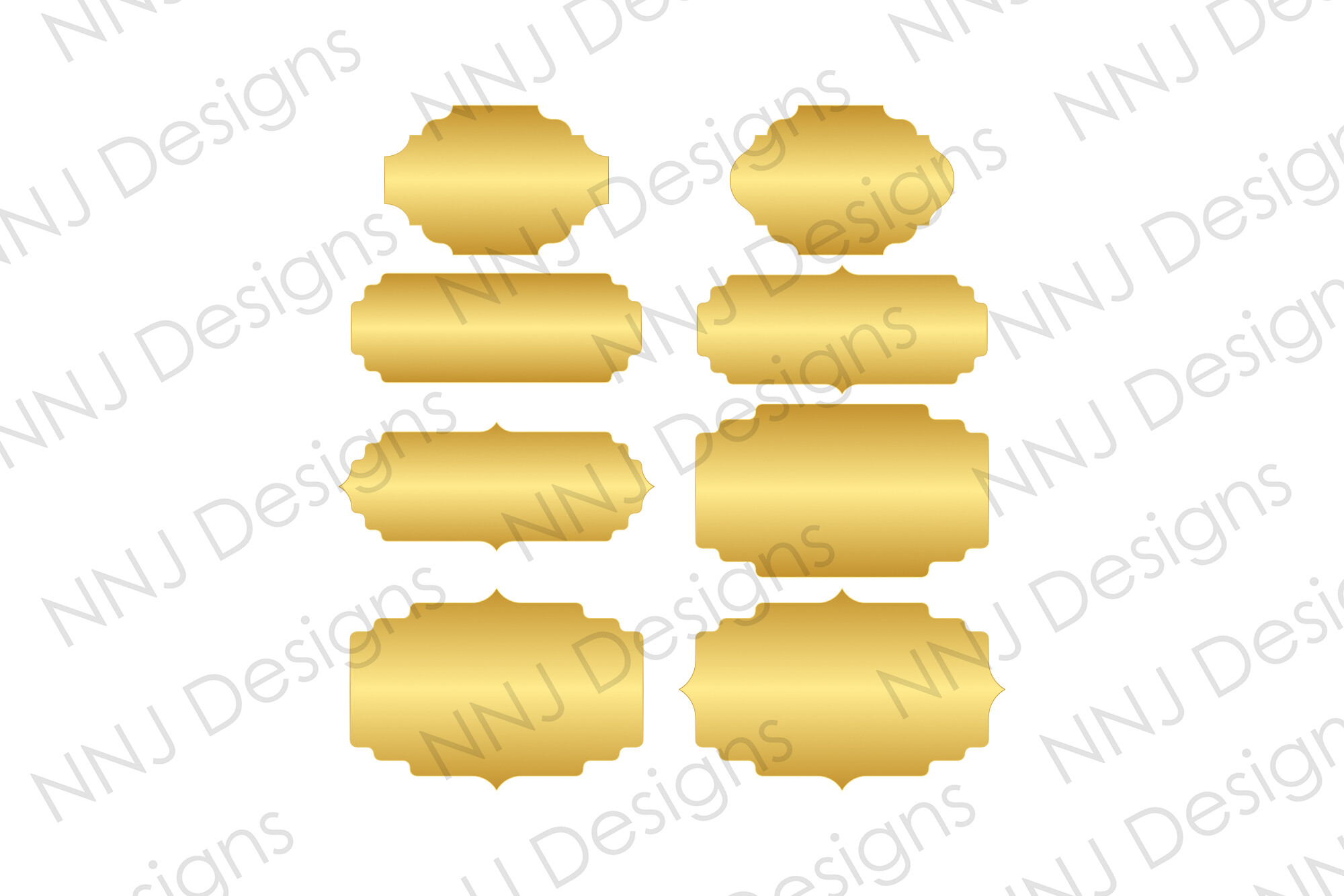 8 Vintage Gold Banner PNG Clipart