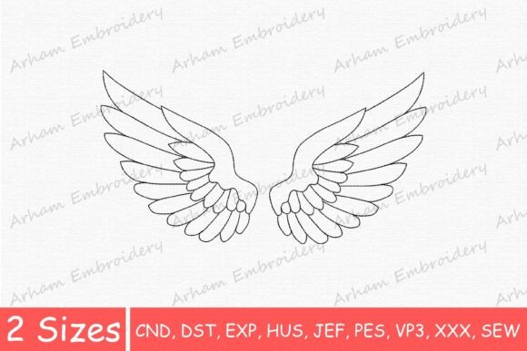Angel Wings Line Art