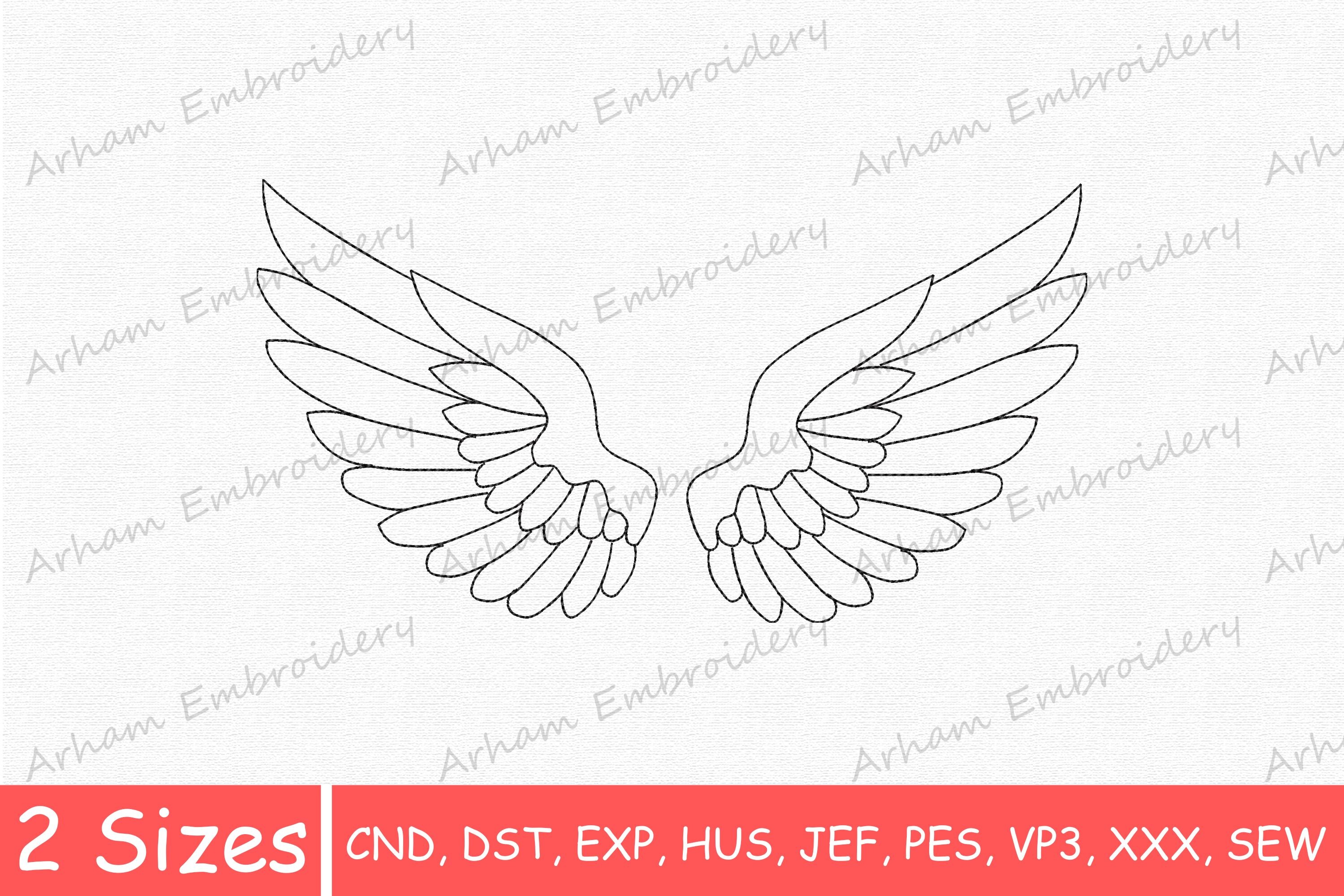 Angel Wings Line Art