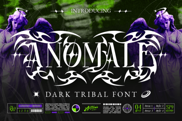 Preview specimen of Anomale blackletter font