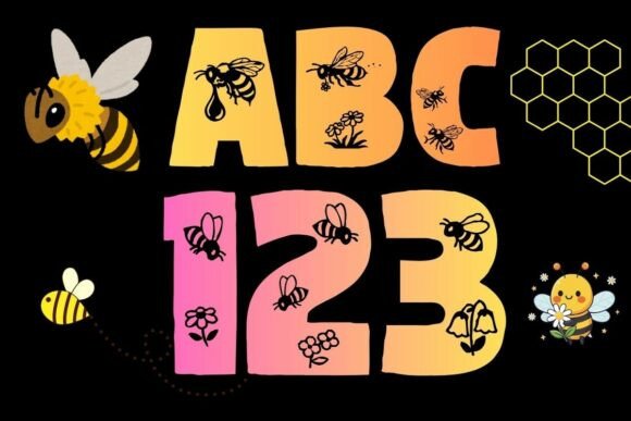 Bee Hive Font PNG with transparent background - Preview 1