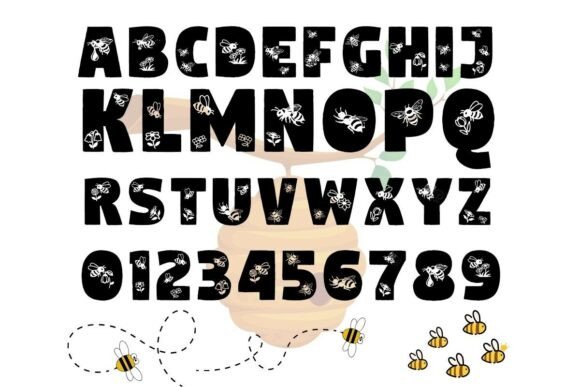 Bee Hive Font PNG with transparent background - Preview 2