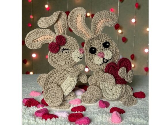 Bunny Duo Crochet Applique Pattern
