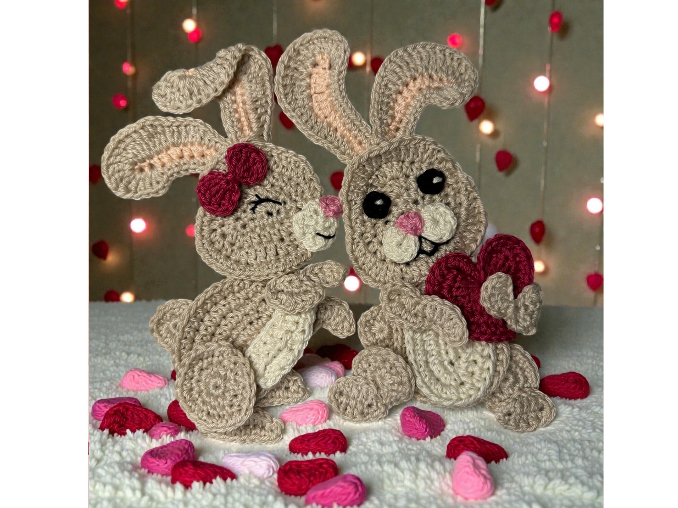 Bunny Duo Crochet Applique Pattern