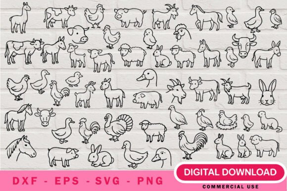 Cute Farm Animals SVG Bundle Graphic by SVGDesignRocket · Creative Fabrica