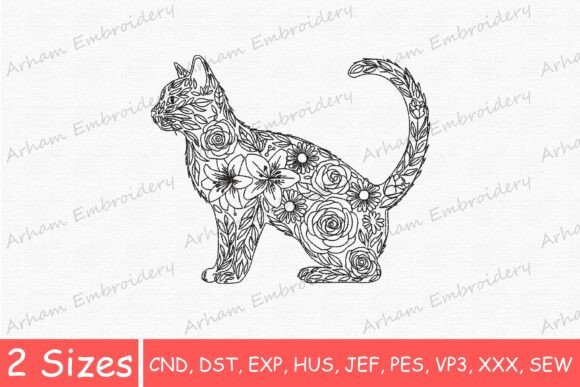 Decorative Floral Cat