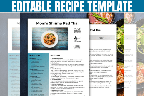 Editable Recipe Canva Template