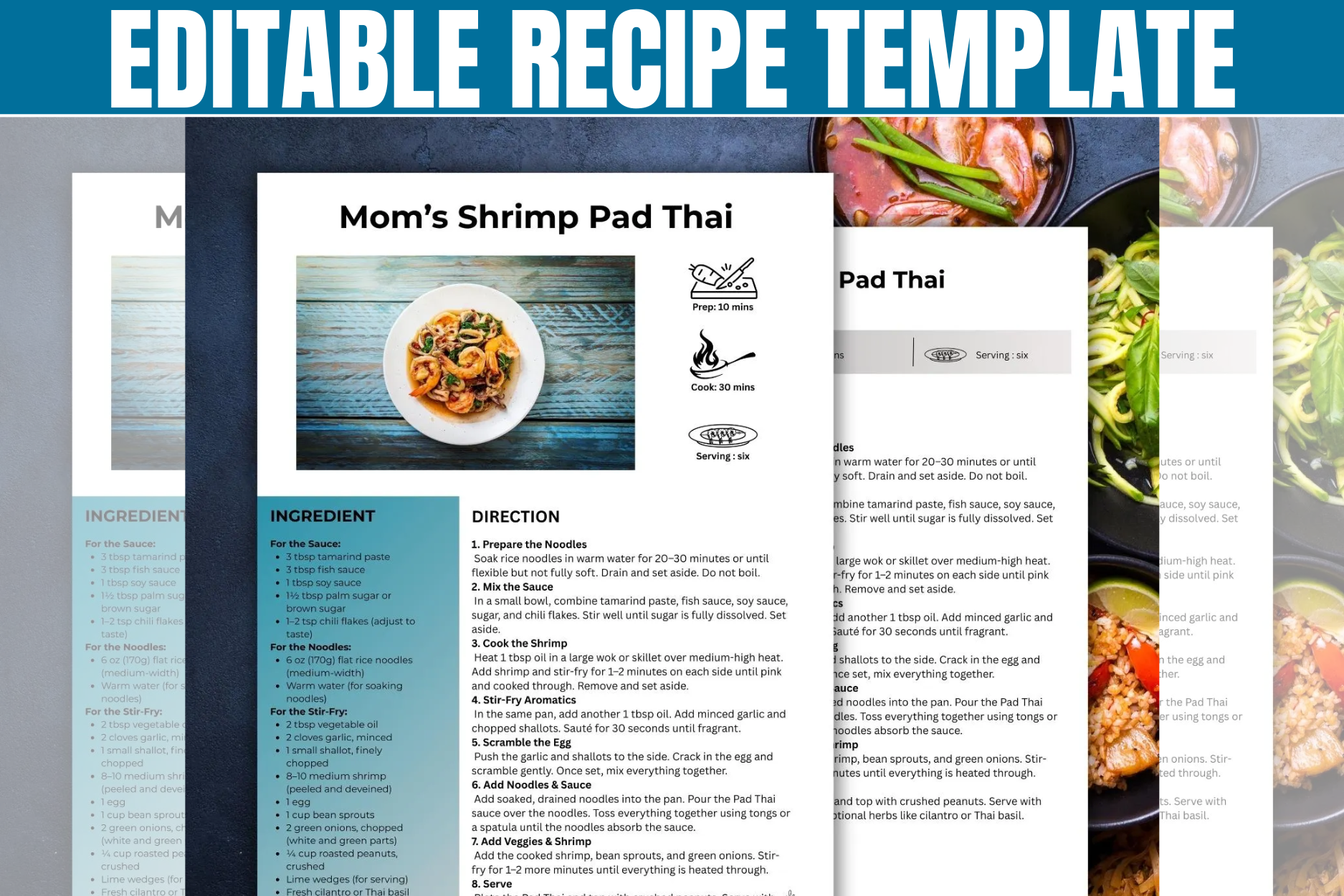 Editable Recipe Canva Template